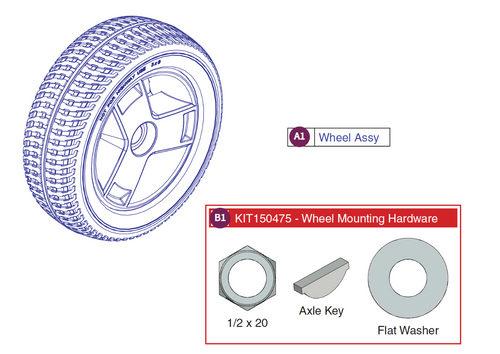 Drive Wheel Assy, Go-Chair 2016