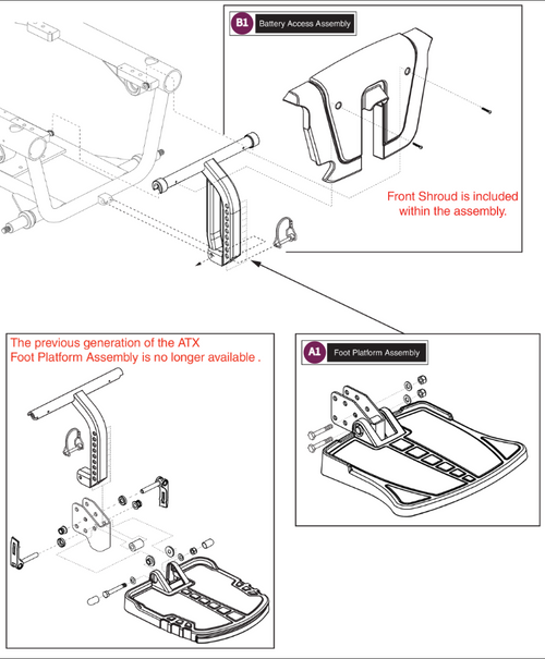 ATX FootPlatform & Standard Battery Access Bracket