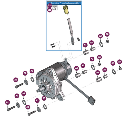 Freewheel Release Lever&Motor Mt,Hardware
