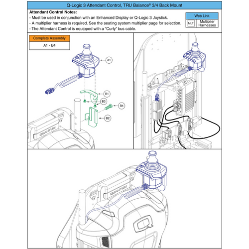 Q-Logic 3 Attendant Control, TB3/4 Back Mounted