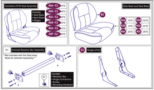 24"W Medium-Back Vinyl, DLX Contour