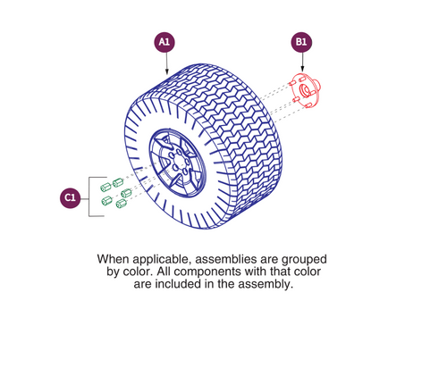 Rear Wheel Assy. - Pneu. Turf Tire