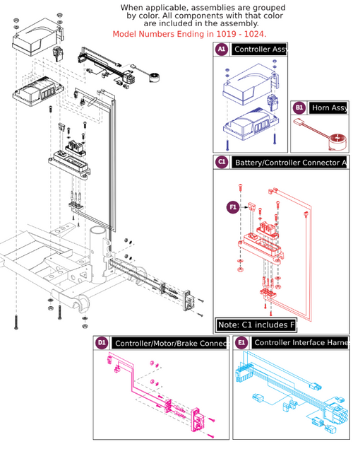 With Delta Tiller (Models Ending in 1019 - 1024)
