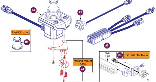 Q-Logic 3 Stand Alone Joystick Assy