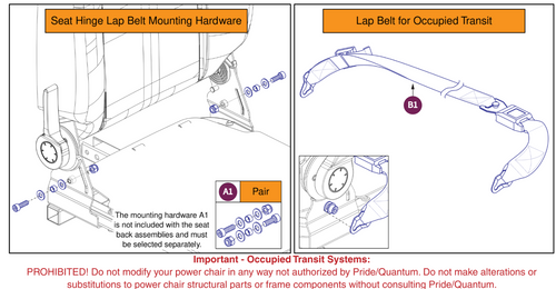 Occupied Transit Lap Belt and Mount, Comfort Seats