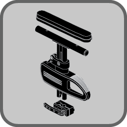 Single Post Ht Adj Armrests, Standard & Peds