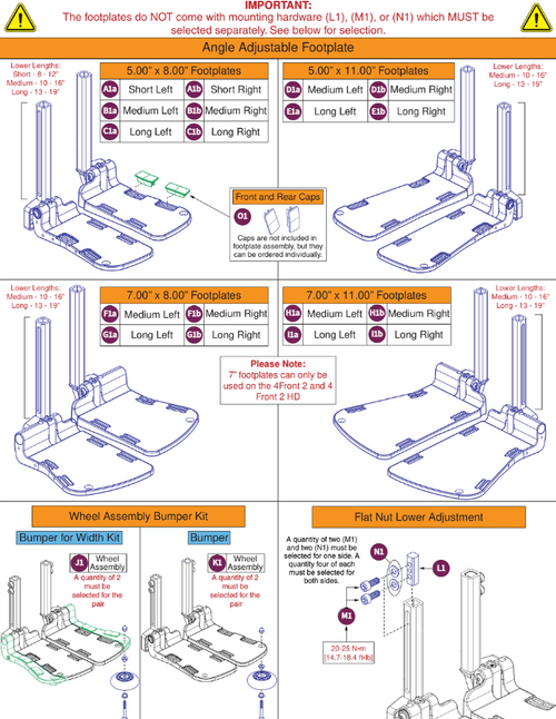 AFP & Center Mount Adjustable Footplates, V4
