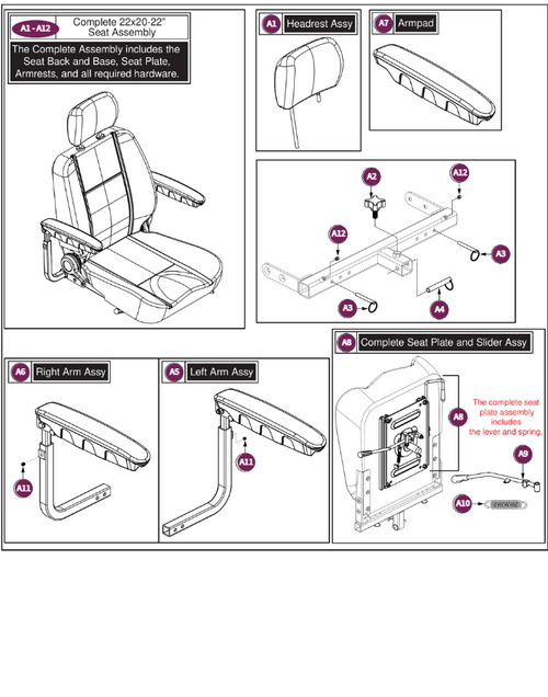 High Back, Captain Seat, Ultra Comfort, 22x20-22"