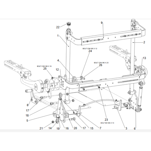 REHAB FIXED CANES ASP FLEXI ARMS FF