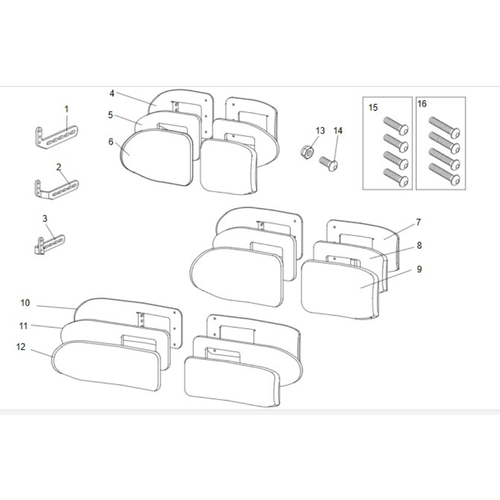 Calf Pads Center Mount Fixed