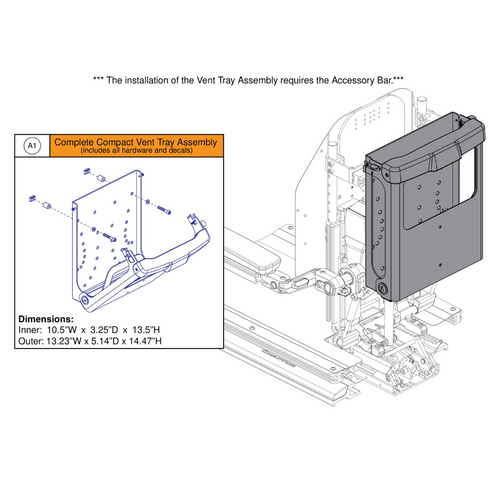 Vent Tray - Compact, Accessory Bar Mount