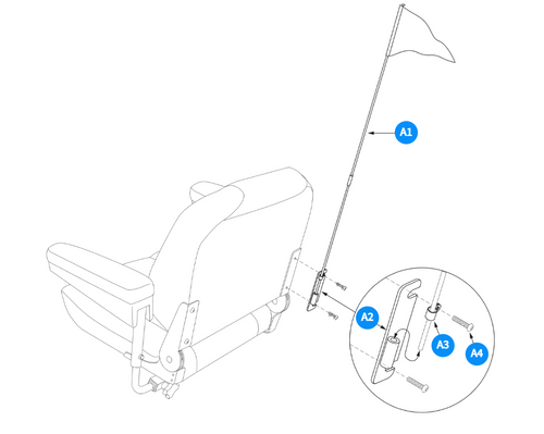Flag Assy-Hinge Mt,Pinchless Hinge/Med Back Seat