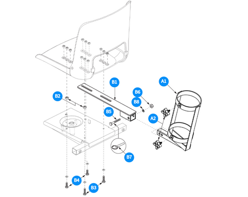 Oxygen Tank (O2) Holder-Molded Plastic Seat