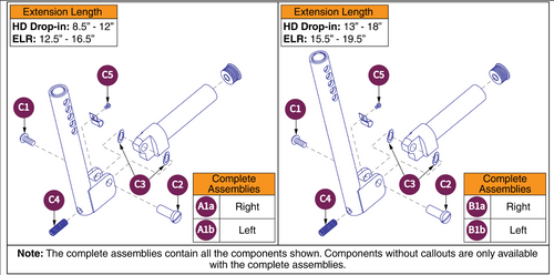 AngleAdj LowerLegrest,Short(4&5"W footplate)#7&12