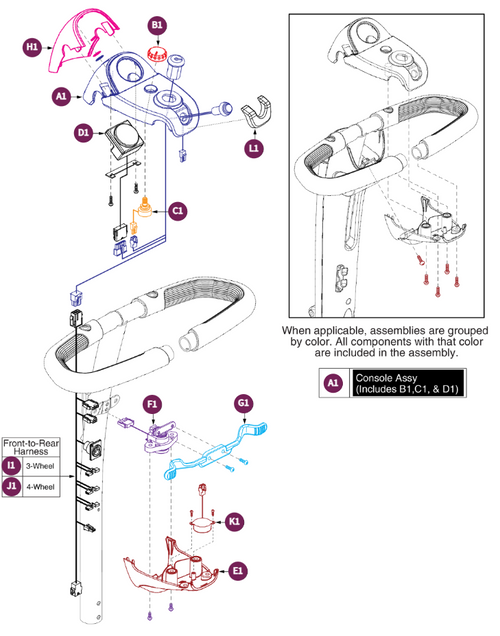 Console Assy, for models ending in 1009 or prior