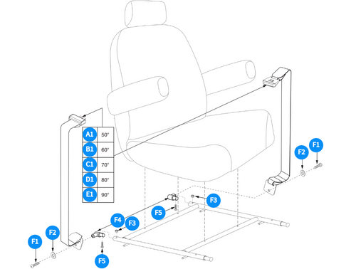 Lap Belt Assembly - Recline Seat