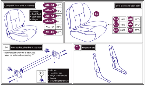 16"W Med Back Vinyl, DLX Contour