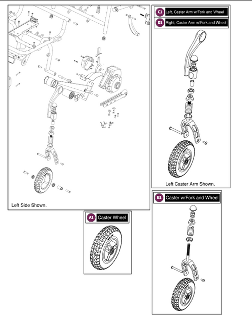 Jazzy®Carbon, Caster Assy