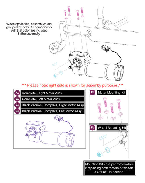 Drive Motor Assy, Jazzy Passport/I-Go+
