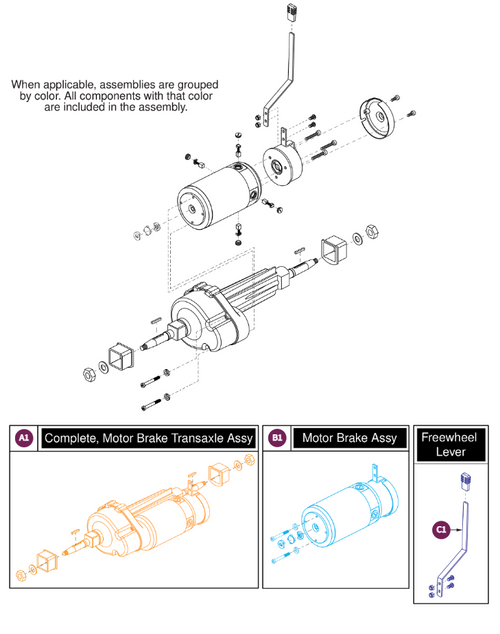 Transaxle/Motor Brake Assy, Pursuit 2