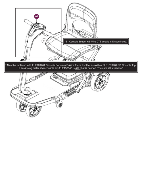 Folding Scooter w/ Analog Console Assy, Go Go S19
