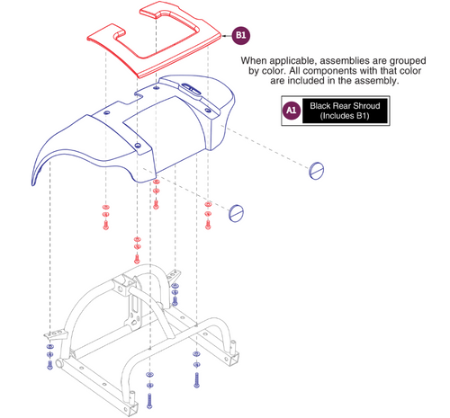 Rear Shroud Assy, For S39/S49 Models