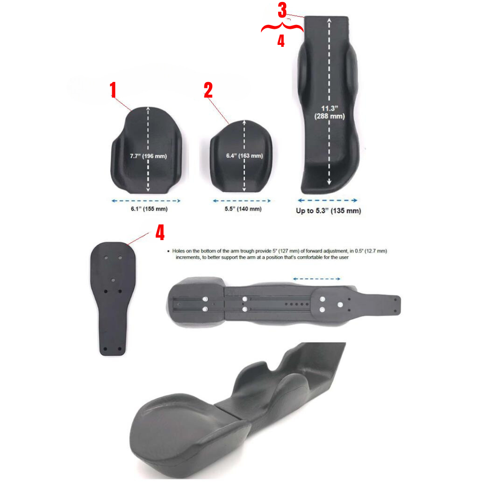 Permobil Originals - Arm Trough and Hand Pads