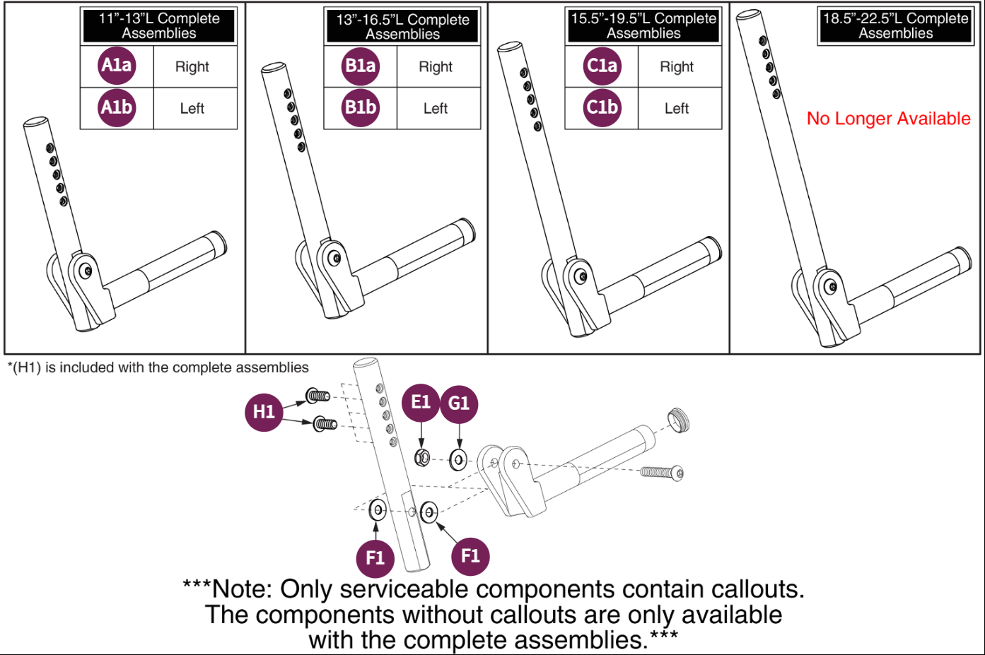 Angle Adj Lower Legrest,Large(6"wide footplate)#8