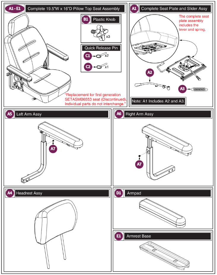 Black Vinyl Pillow Top Hi-back(Shuxin) 19.5"Wx16"D