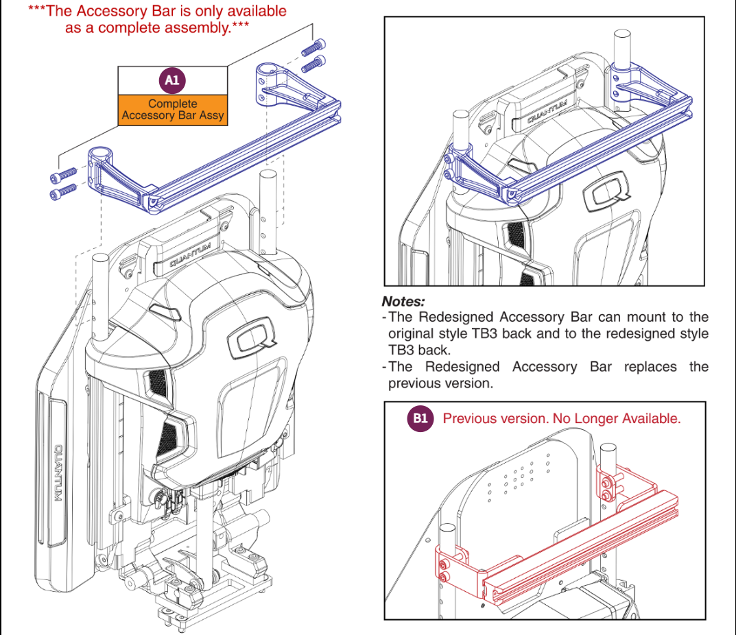 Accessory Bar, TRU Balance® 3/4