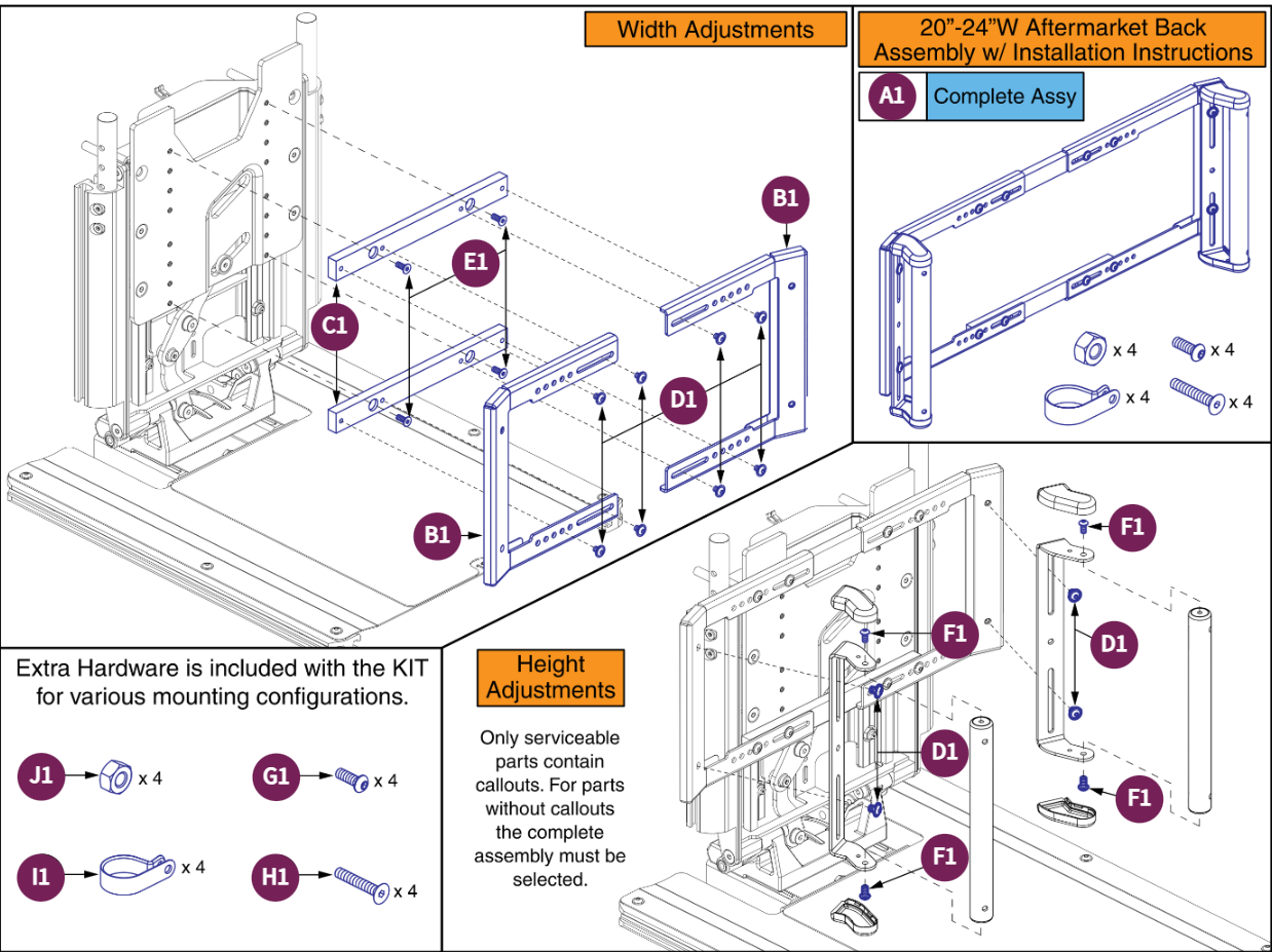 20"-24" AM Back Adapter Kit, TB 3/3 Redesigned 4