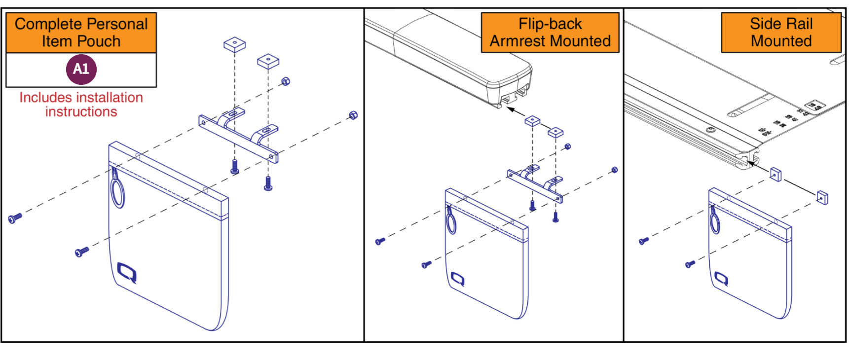 Personal Item Pouch, Channel Mounted