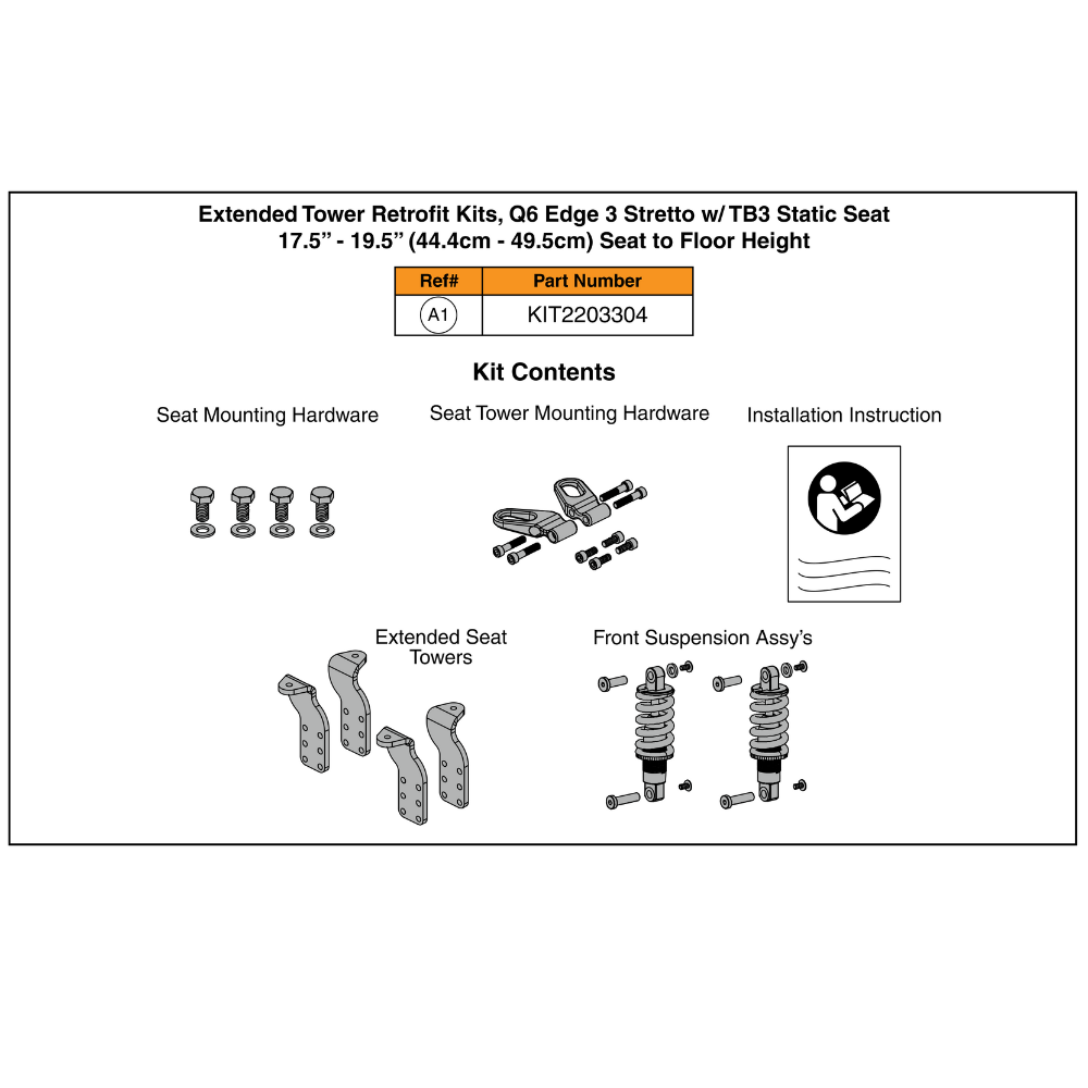 ExtendedRetrofitKit Q6Stretto w/TB3 StaticSeat