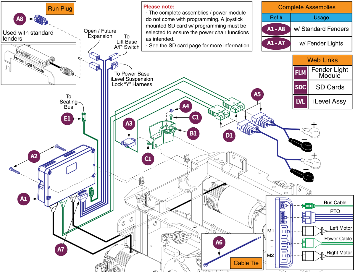 QL3 Base Electronics, TB4 Seat w/ Standard Motors