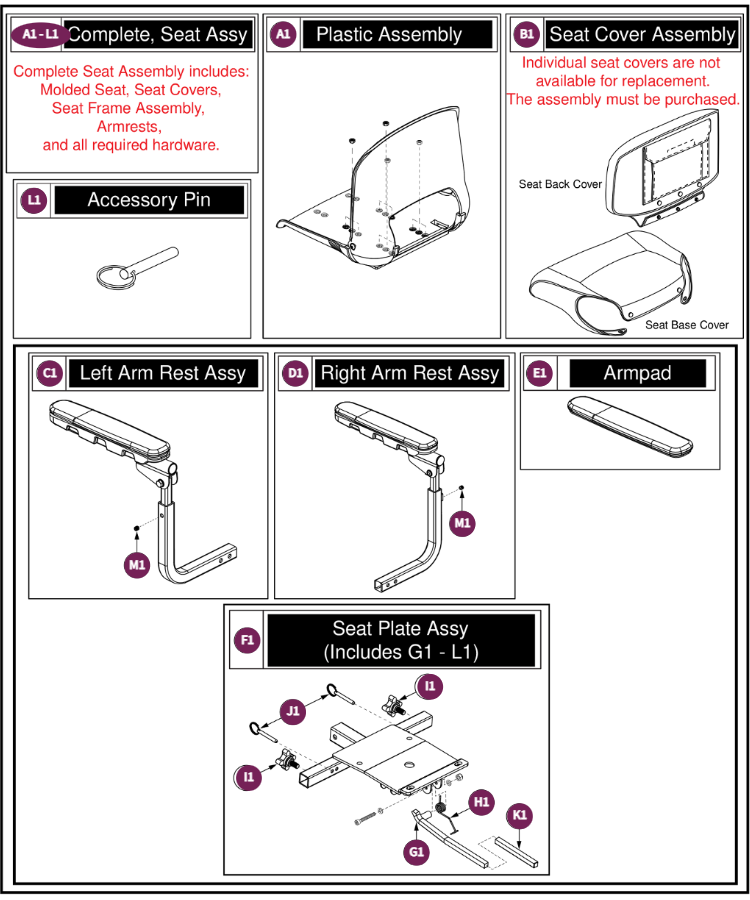 Seat Assy, 20"x18", BAJA Bandit