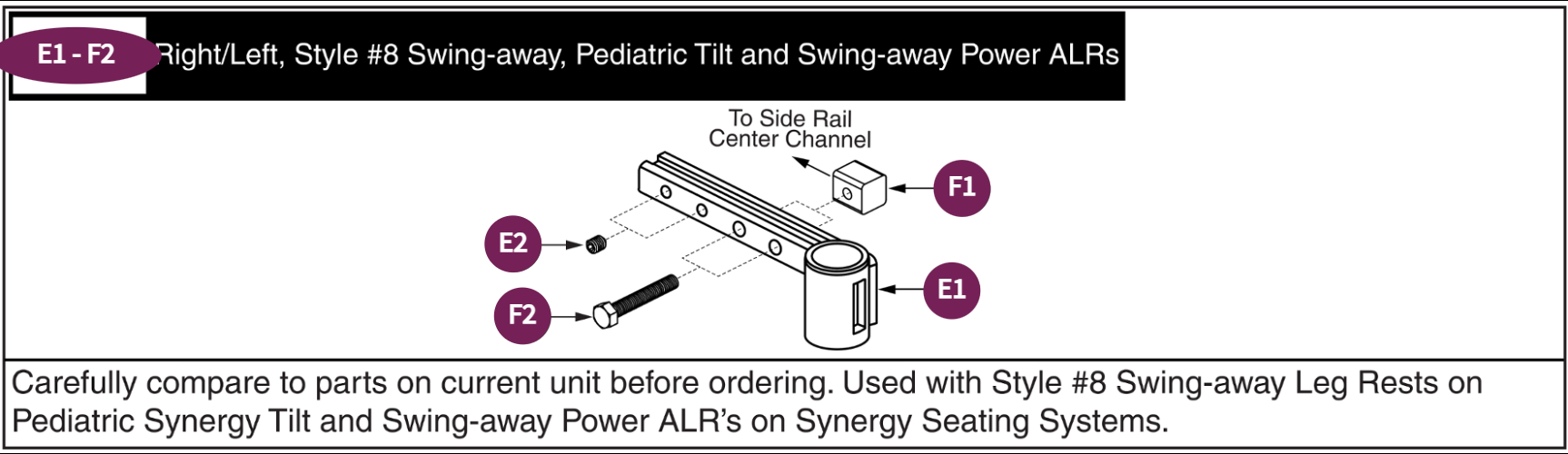 Legrest Hanger Style#8 Swing-away