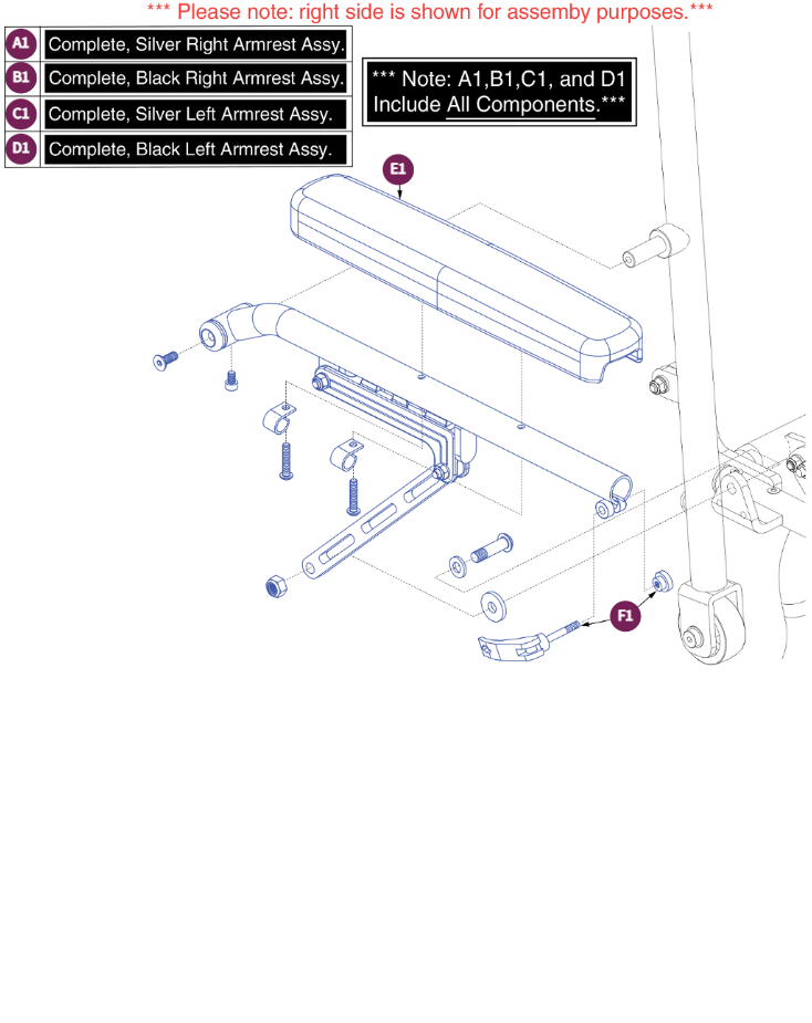 Armrest  Assy, Jazzy Passport/I-Go+