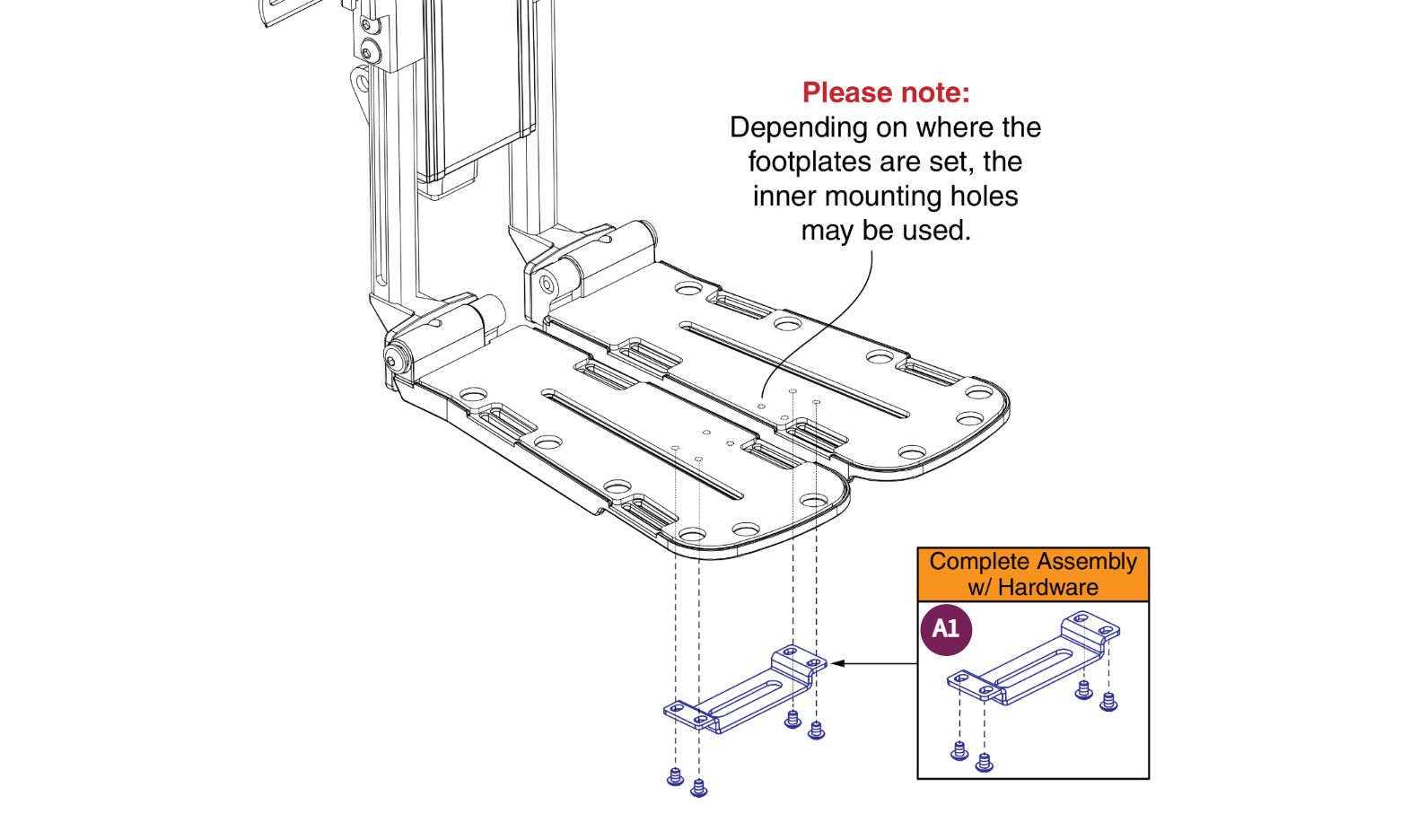AFP / Center Mount Footplate Connection Bracket