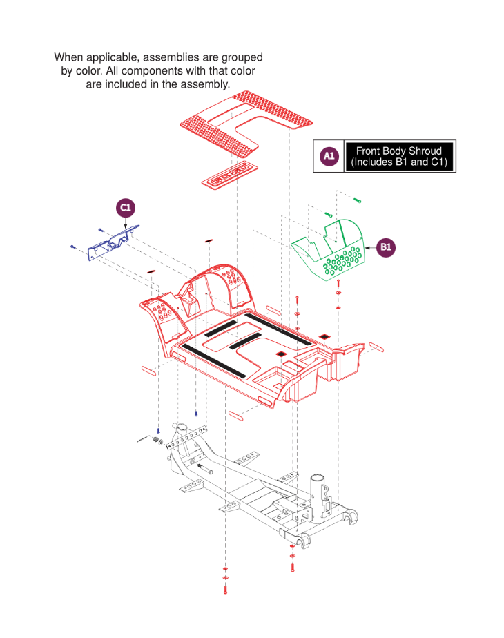 4-Wheel, Front Shroud Assy.