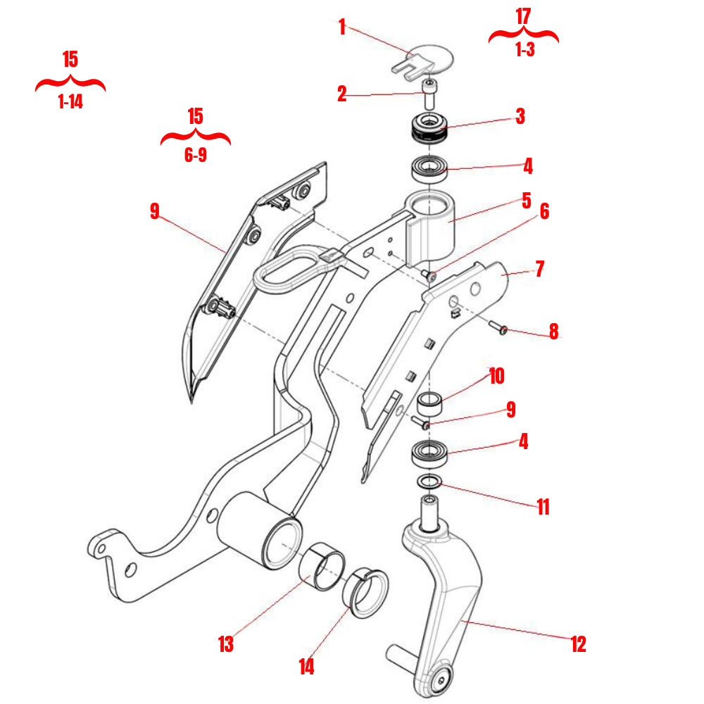 M5 Swing Arm Front Left
