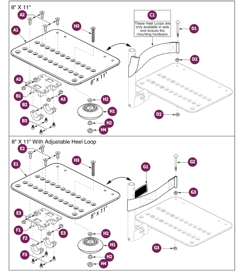 Angle Adj FootPlates,8"x 11"Style#7SWAStyle#12 ELR