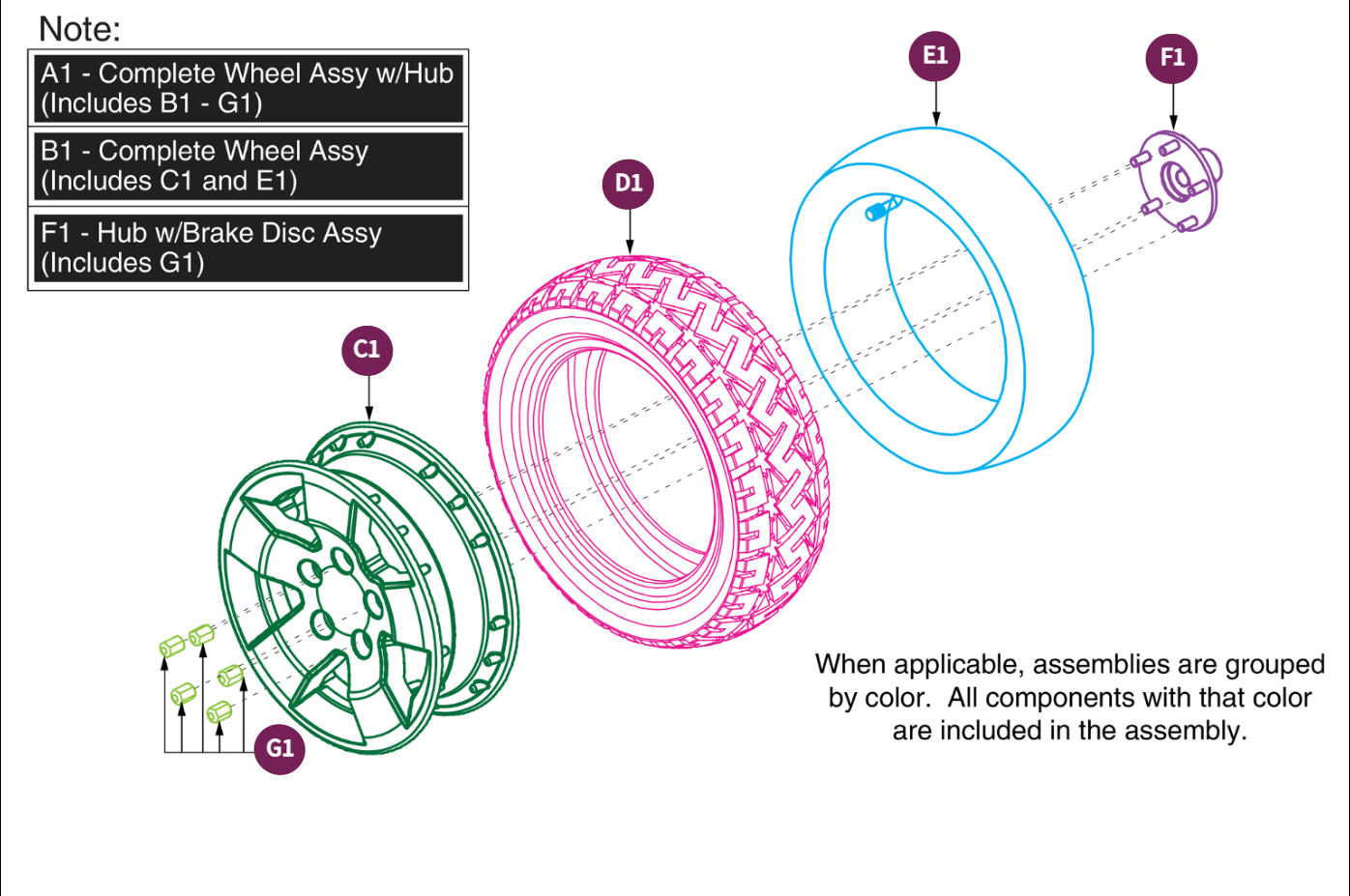 Rear Wheel Assy, Pursuit Sport - MV714