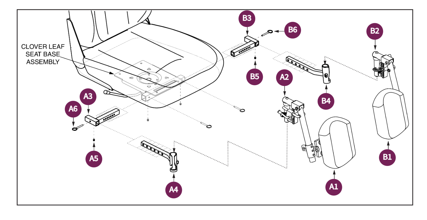 Style #12 ELRs w/Resid Limb Supports,Clover Seat