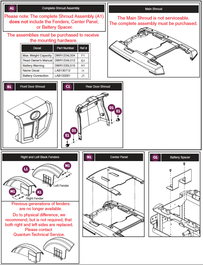 Shroud Assy, Jazzy 600 ES