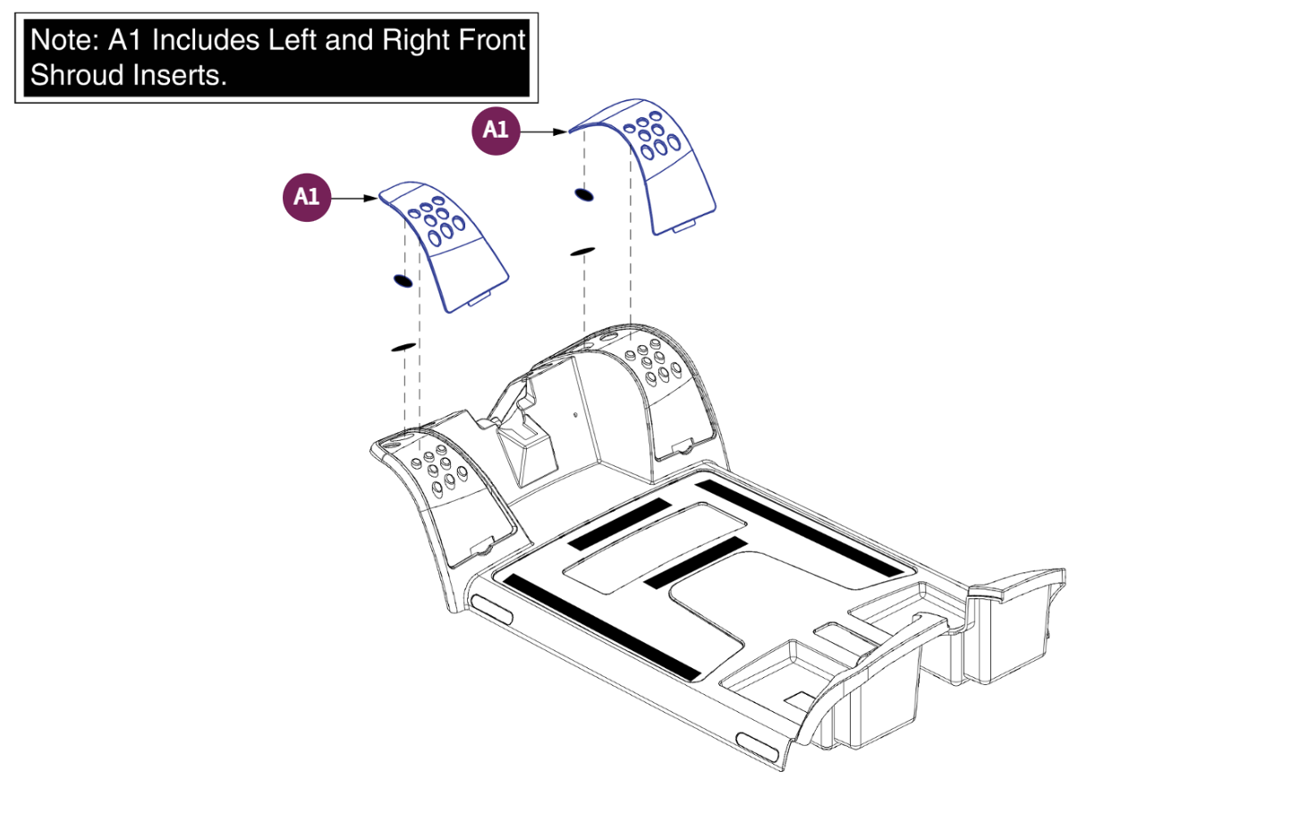 Front Shroud Inserts, 4 Wheel, Version 2