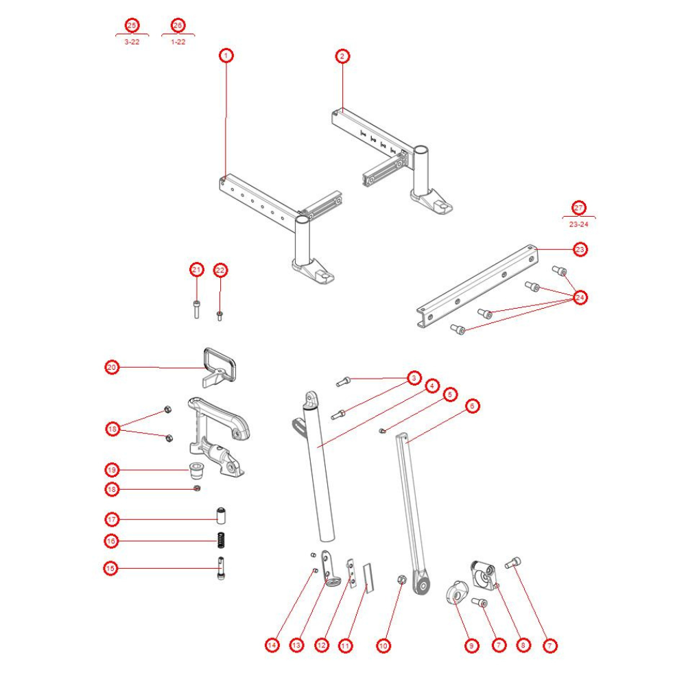 M1 Swing Away Legrest
