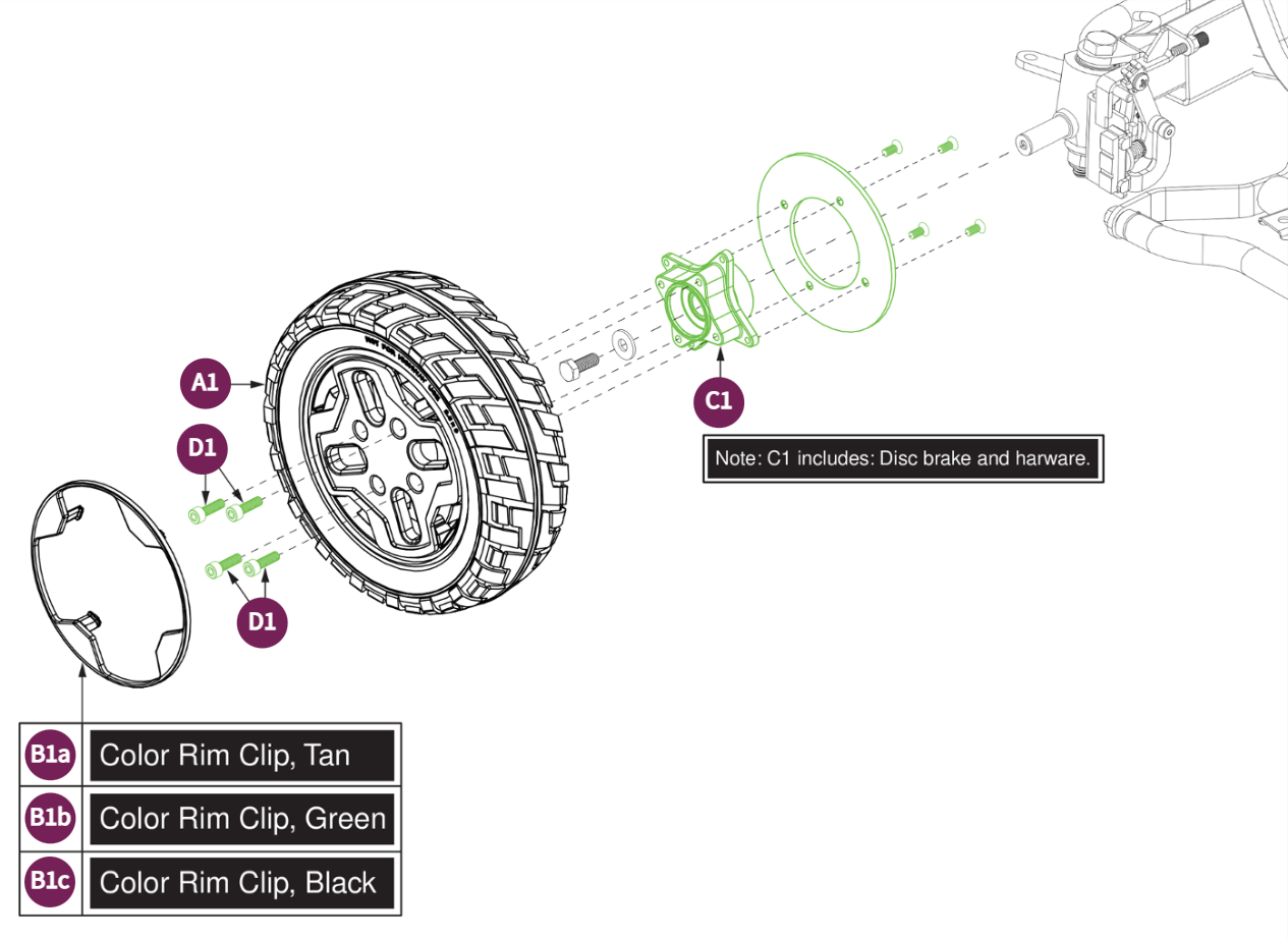 Front Wheel Assy. Solid
