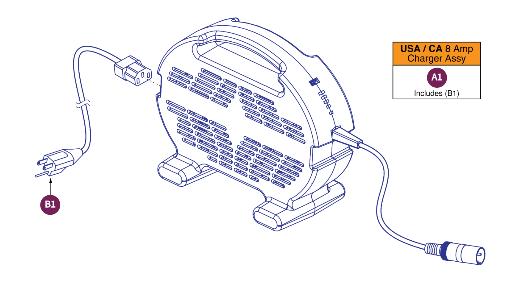 8 Amp Phihong Charger, US / CA