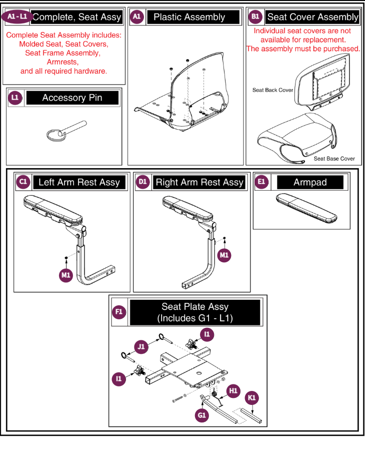 Seat w/out Underseat Storage Plastic,20"x18"