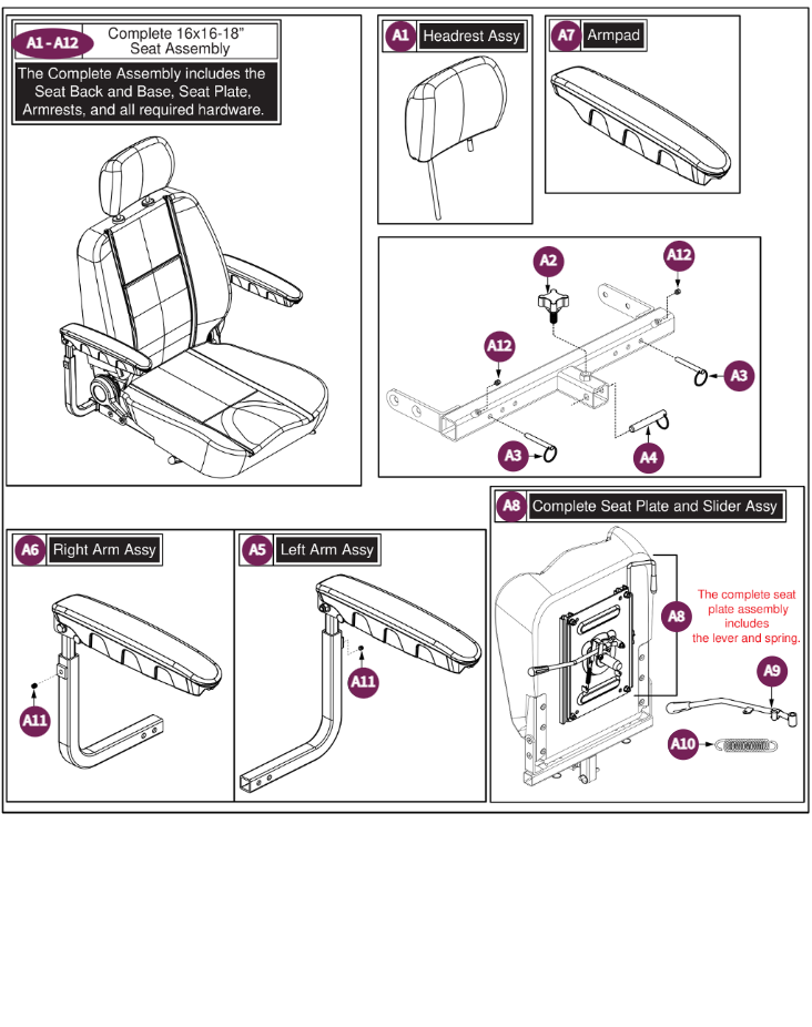 High Back, Captain Seat, Ultra Comfort, 16x16-18"